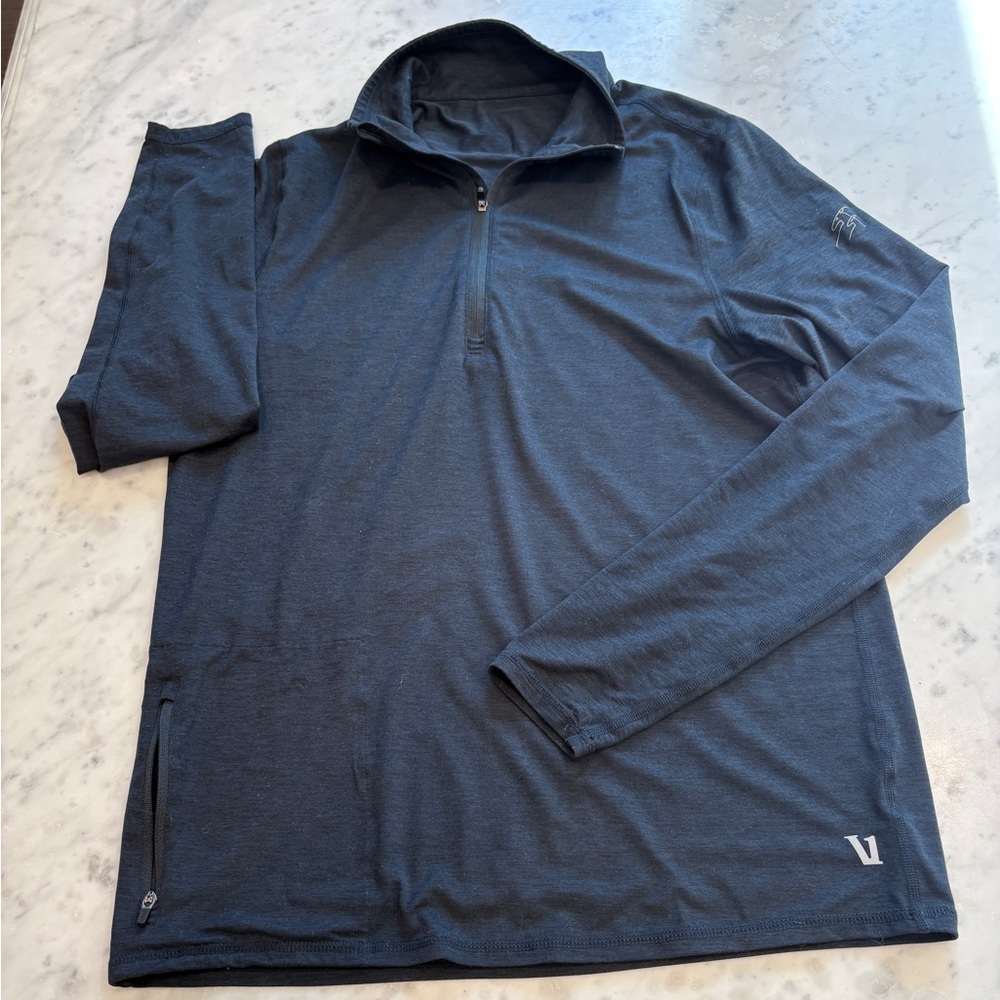 Vuori Men's Half-Zip Performance Jacket in Navy Blue